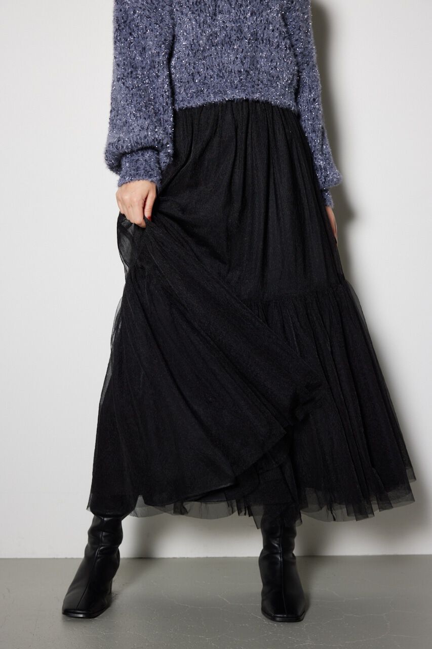 rienda「配色チュールティアードスカート」|スカート|