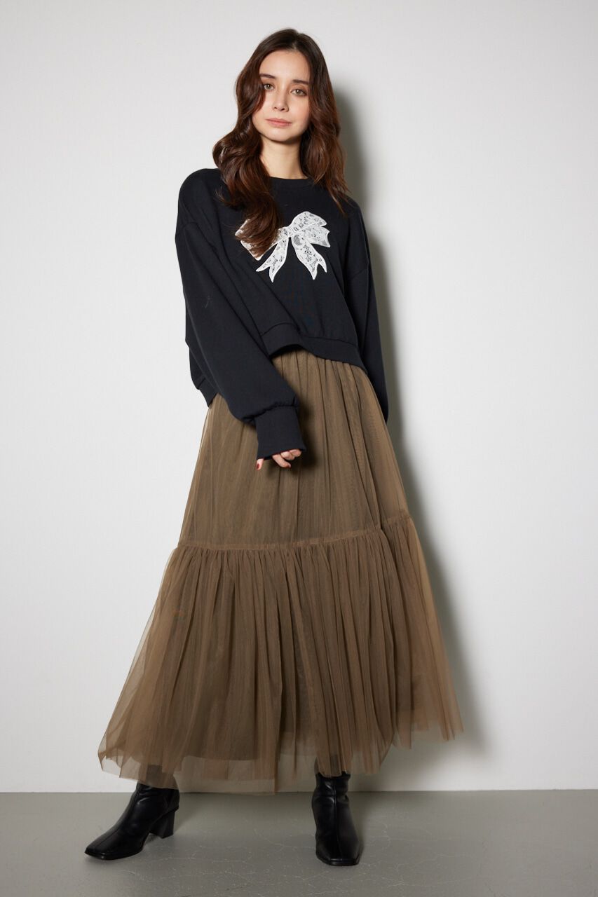 rienda「配色チュールティアードスカート」|スカート|