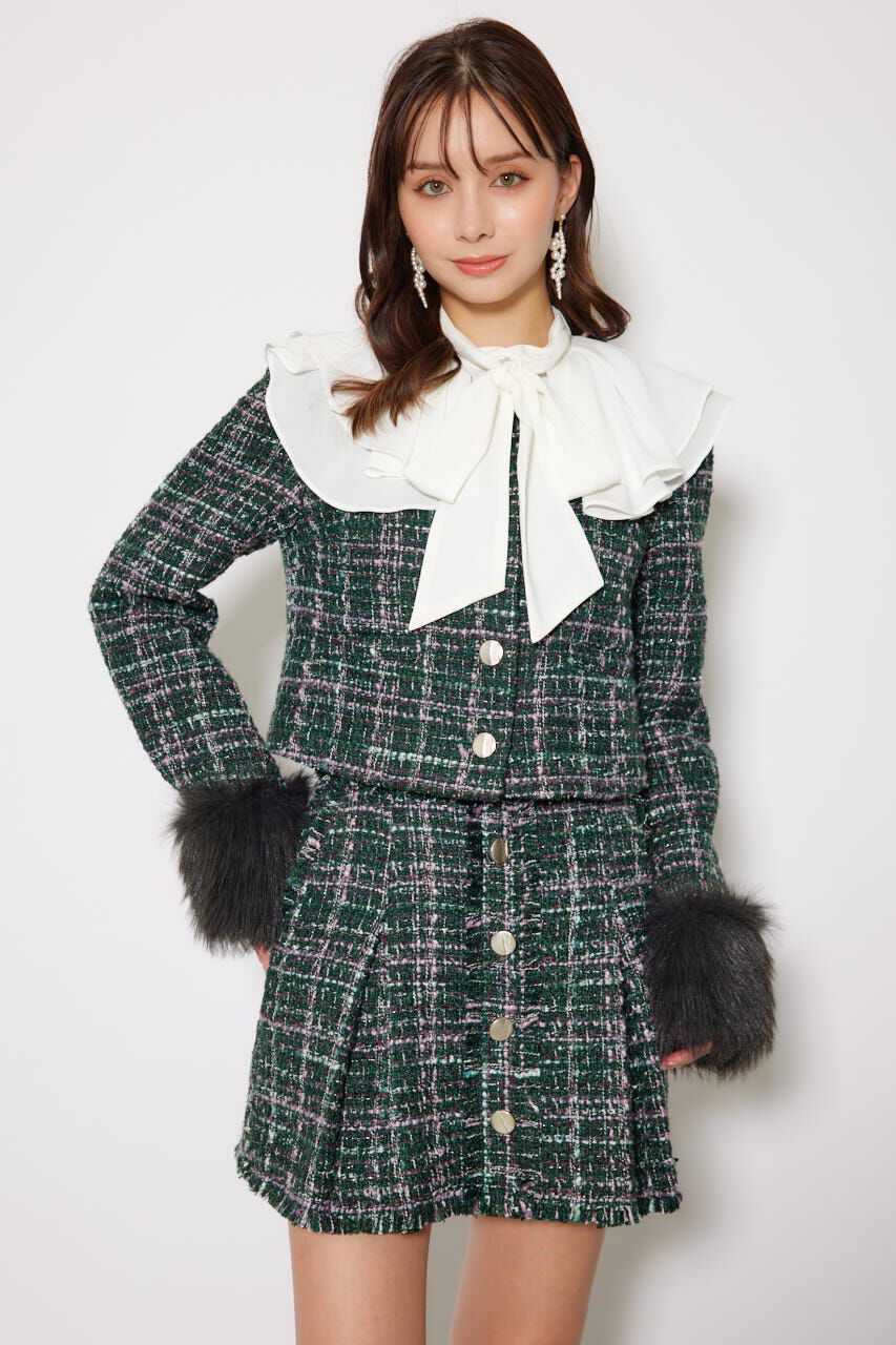 rienda「2WAYツイードショートジャケット」|その他|