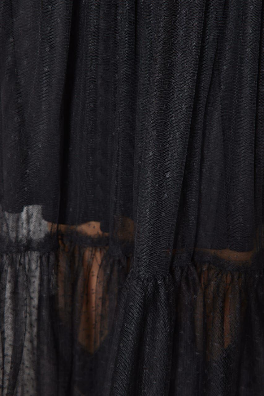 rienda「ニットカーディガンセットドットチュールフレアワンピース」|ワンピース|