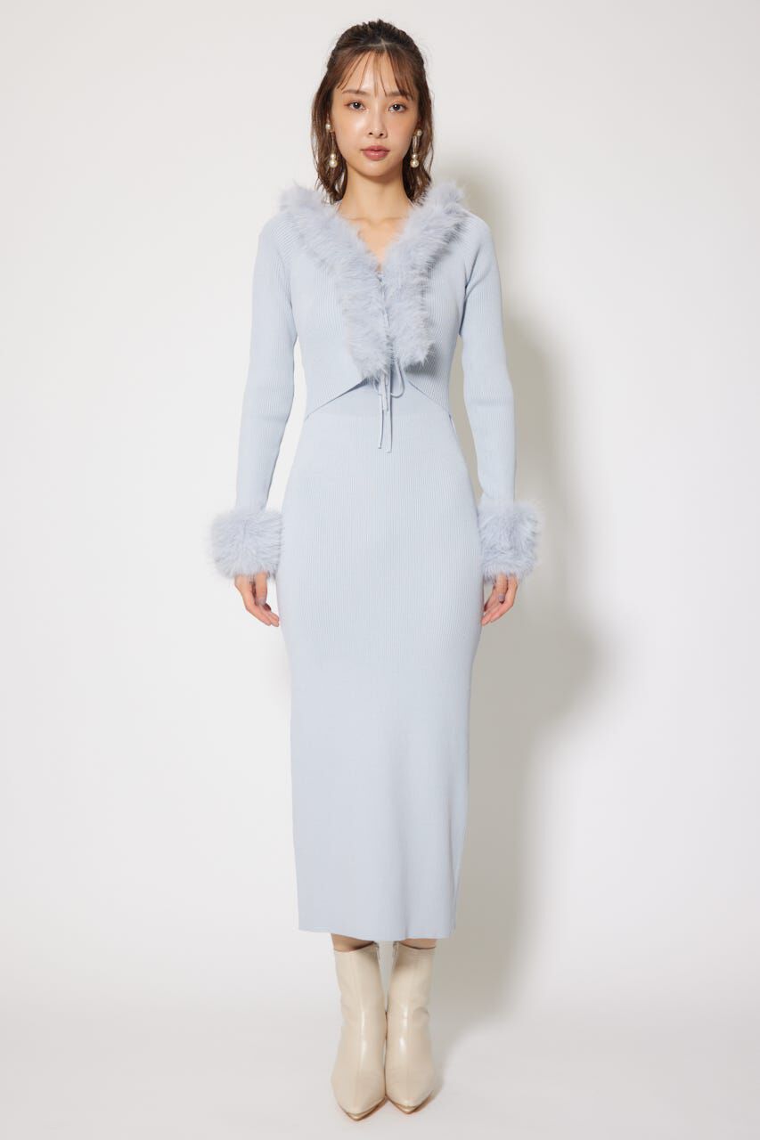 rienda「フェイクファーレディーニットワンピース」|ワンピース|