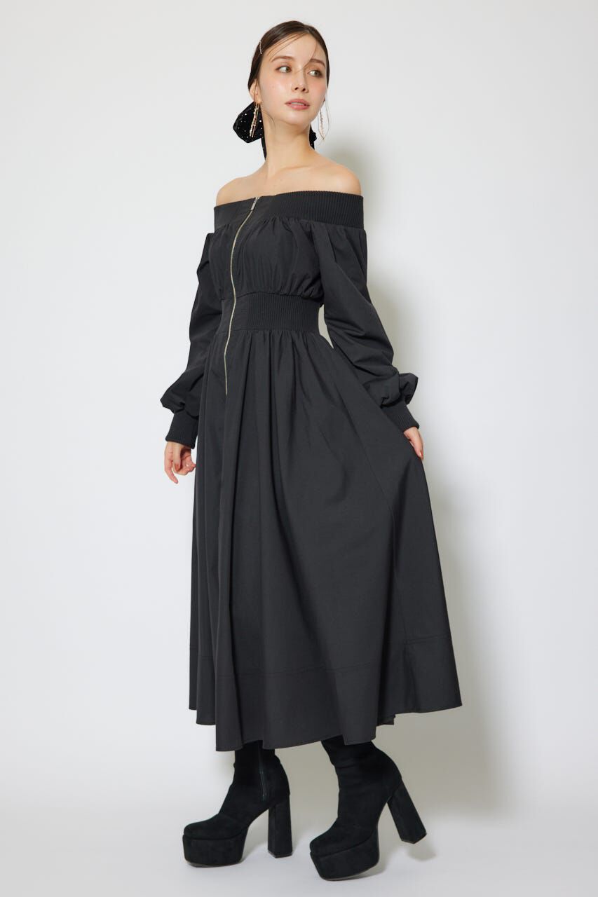 rienda「MA-1オフショルロングスリーブワンピース」|ワンピース|