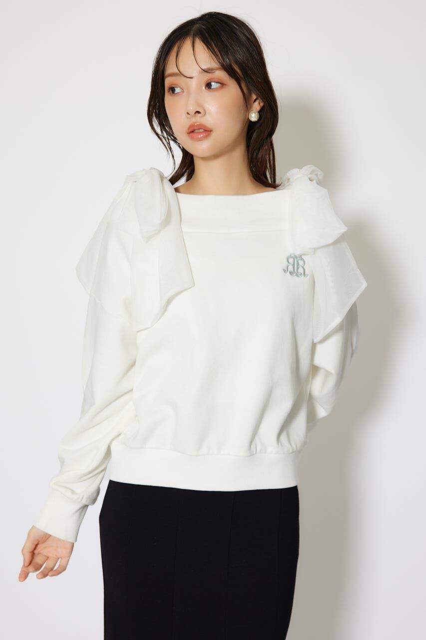 rienda「2WAYチュールオフショルスウェットトップス」|Tシャツ・カットソー|