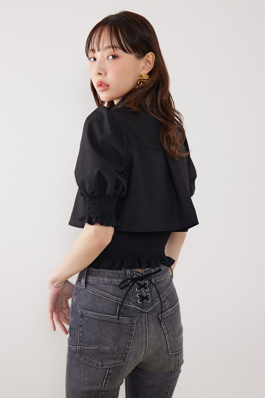 rienda「クロップドレイヤードブラウス」|シャツ・ブラウス|