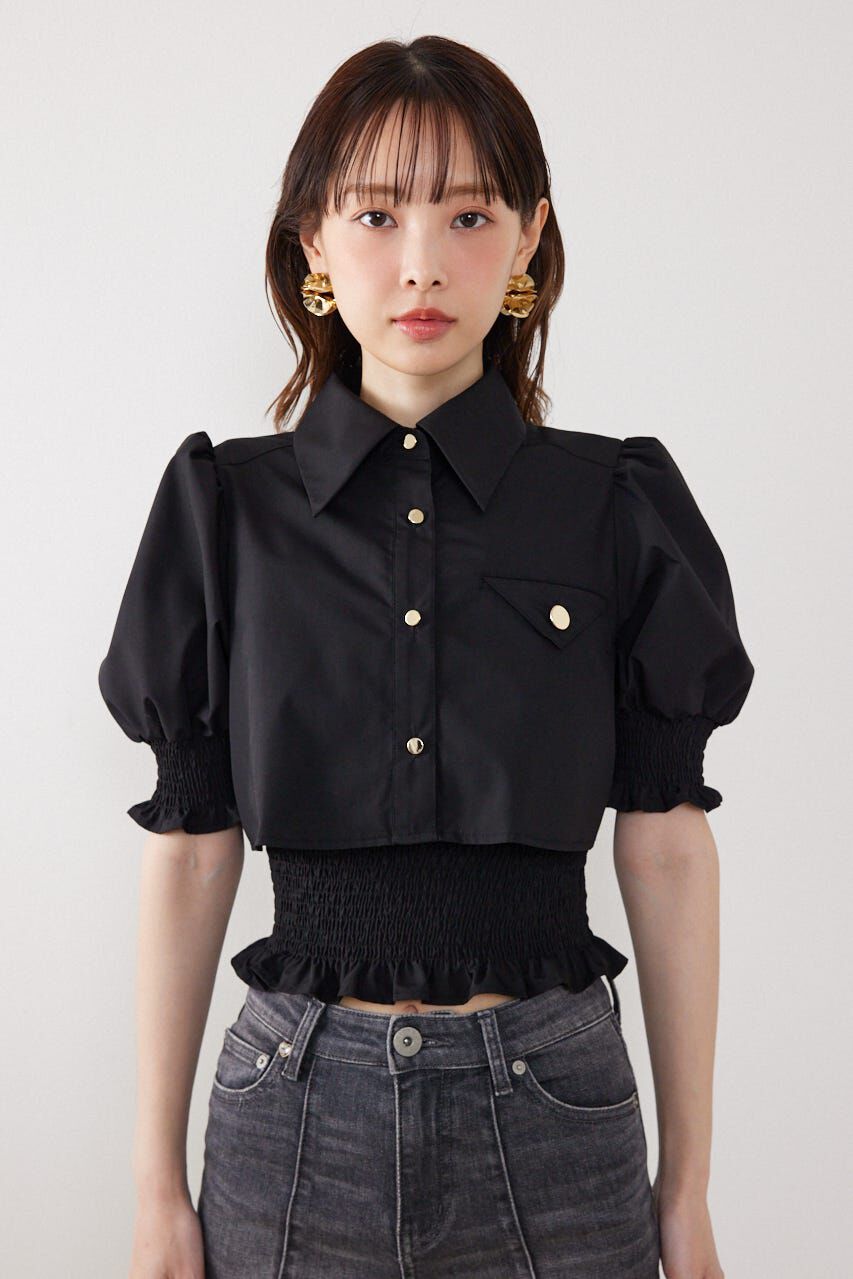 rienda「クロップドレイヤードブラウス」|シャツ・ブラウス|