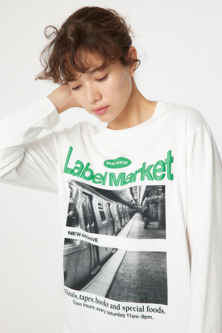 RODEO CROWNS「Label Market ロングスリーブTシャツ」|Tシャツ・カットソー|O/WHT1