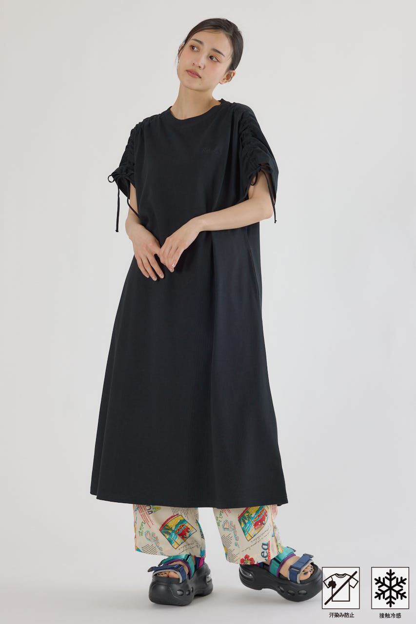 RODEO CROWNS「MASTER PROTECT シャーリングワンピース」|ワンピース|BLK