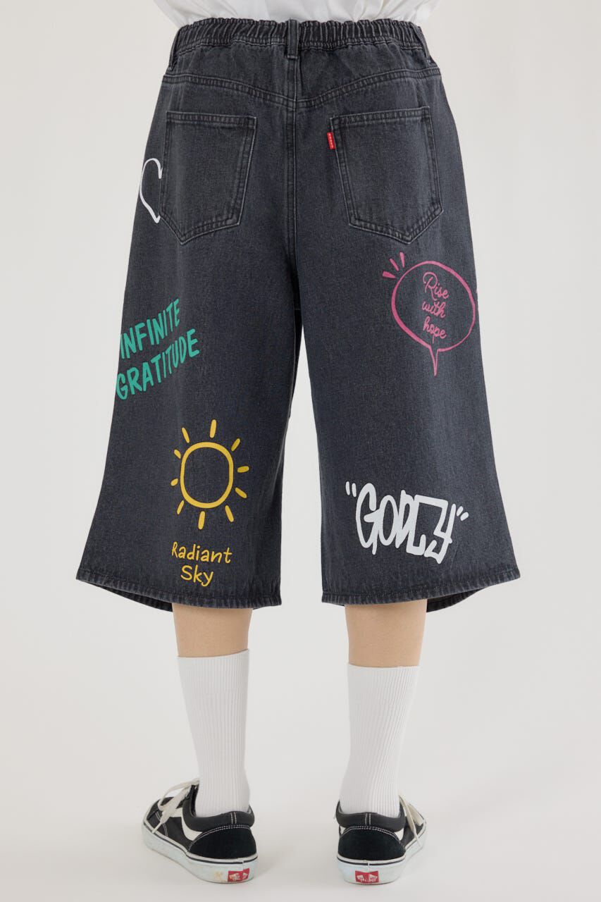 RODEO CROWNS「ラクガキバミューダデニムパンツ」|デニム|