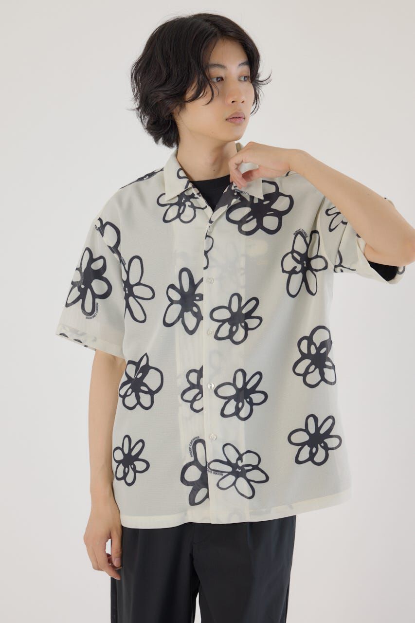 RODEO CROWNS「ポリメッシュフラワーシャツ」|シャツ・ブラウス|