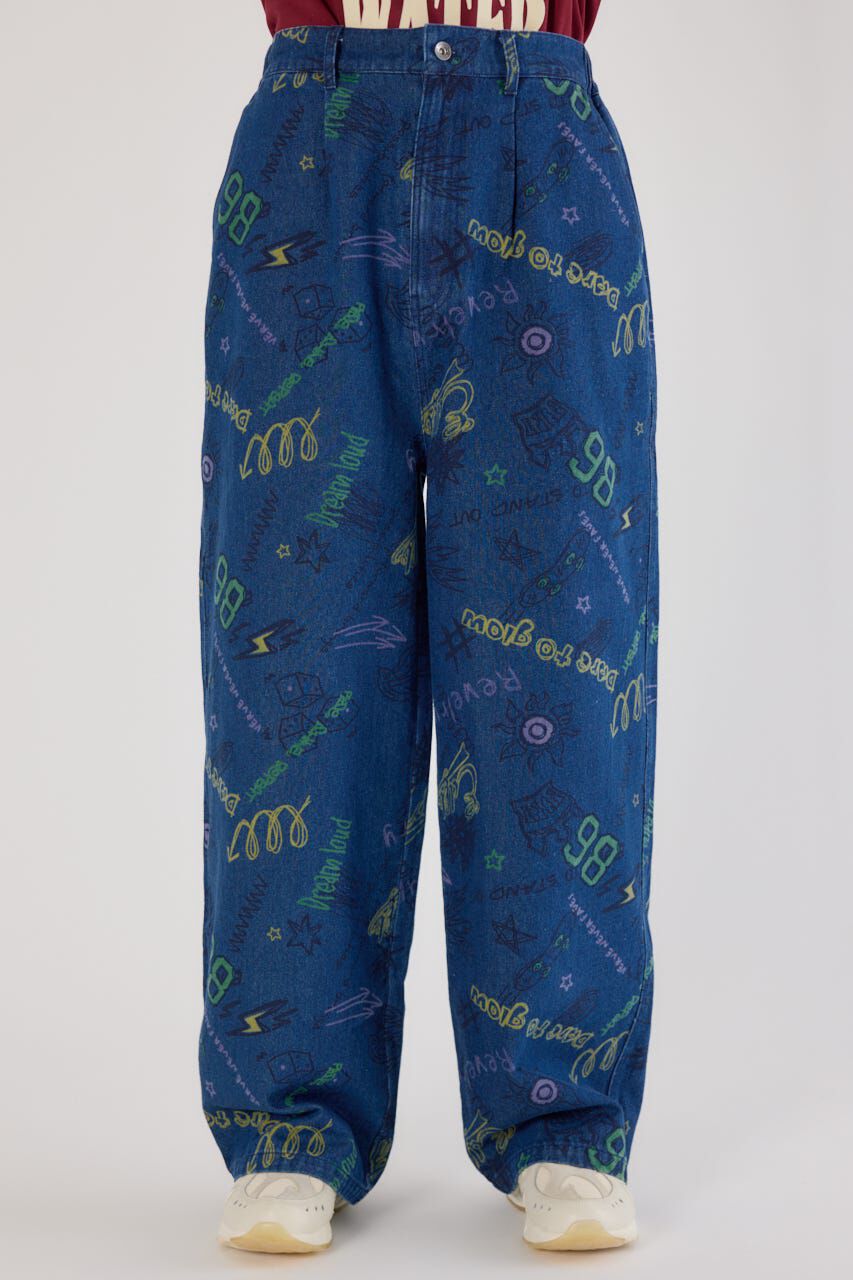 RODEO CROWNS「グラフィティーワイドデニムパンツ」|デニム|