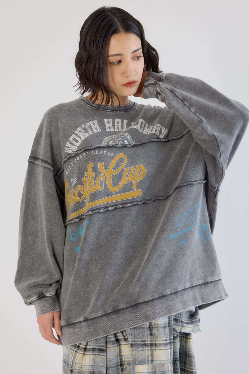 RODEO CROWNS「加工アウトシームスウェットトップス」|パーカー|C.GRY