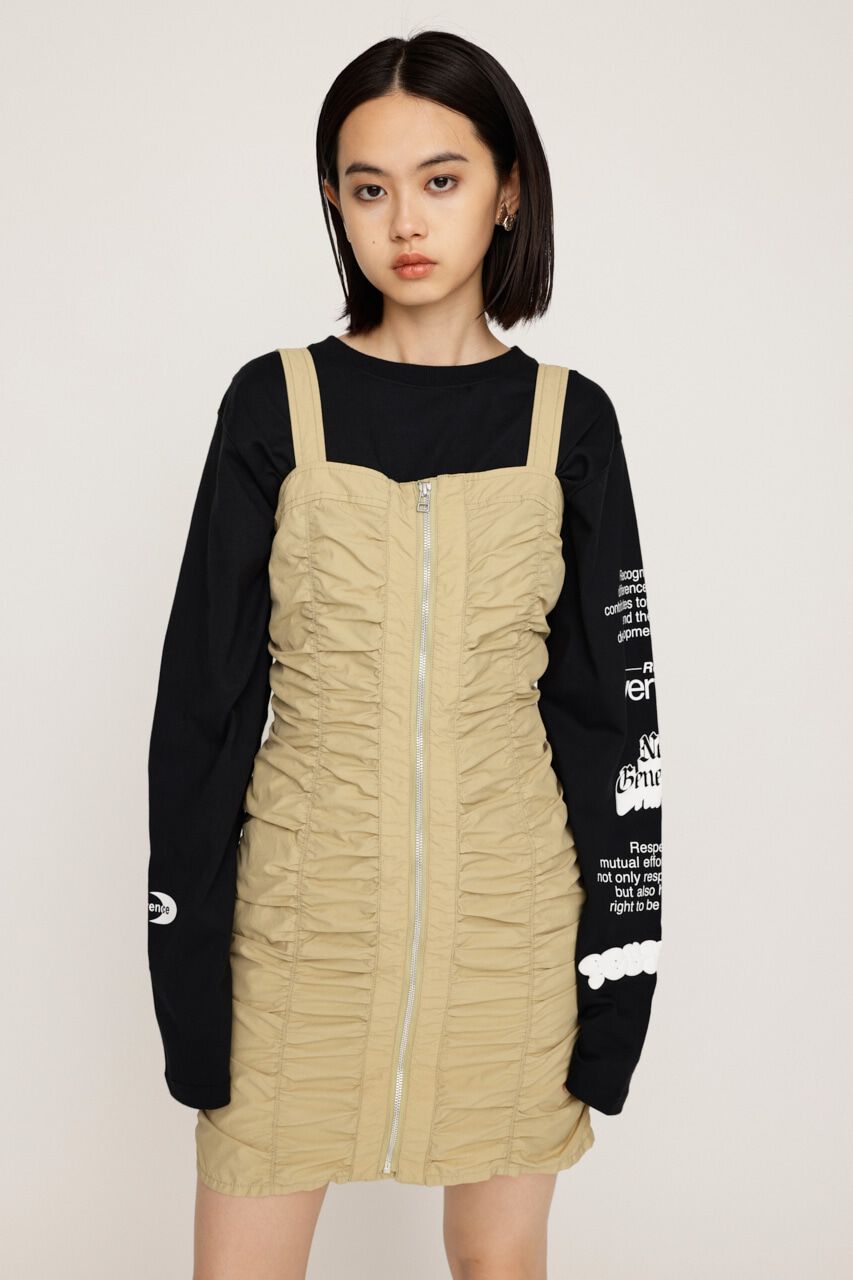 SLY「NYLON GATHER CAMI ショートワンピース」|ワンピース|