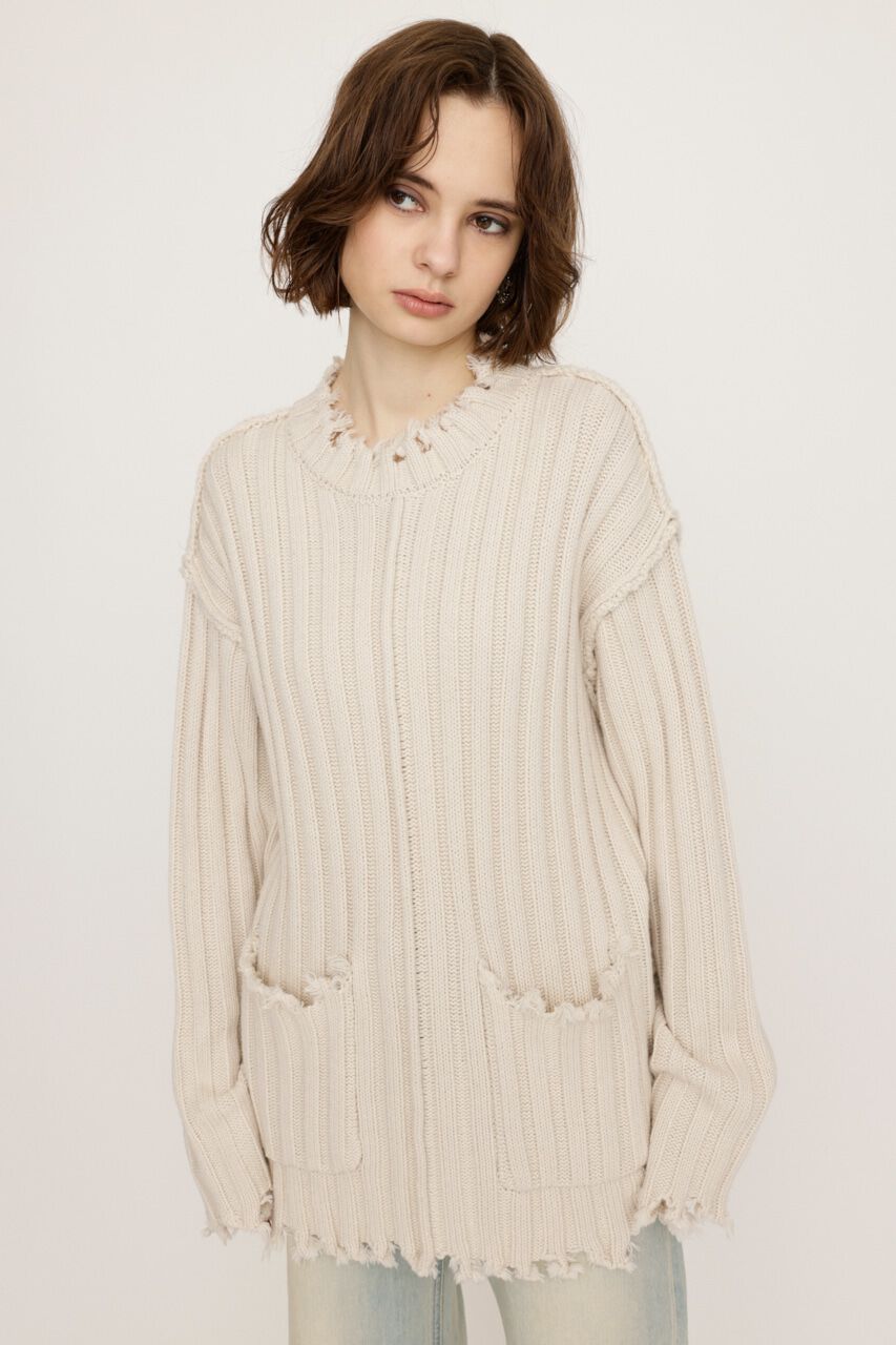 SLY「DAMAGED LG トップス」|ニット・セーター|