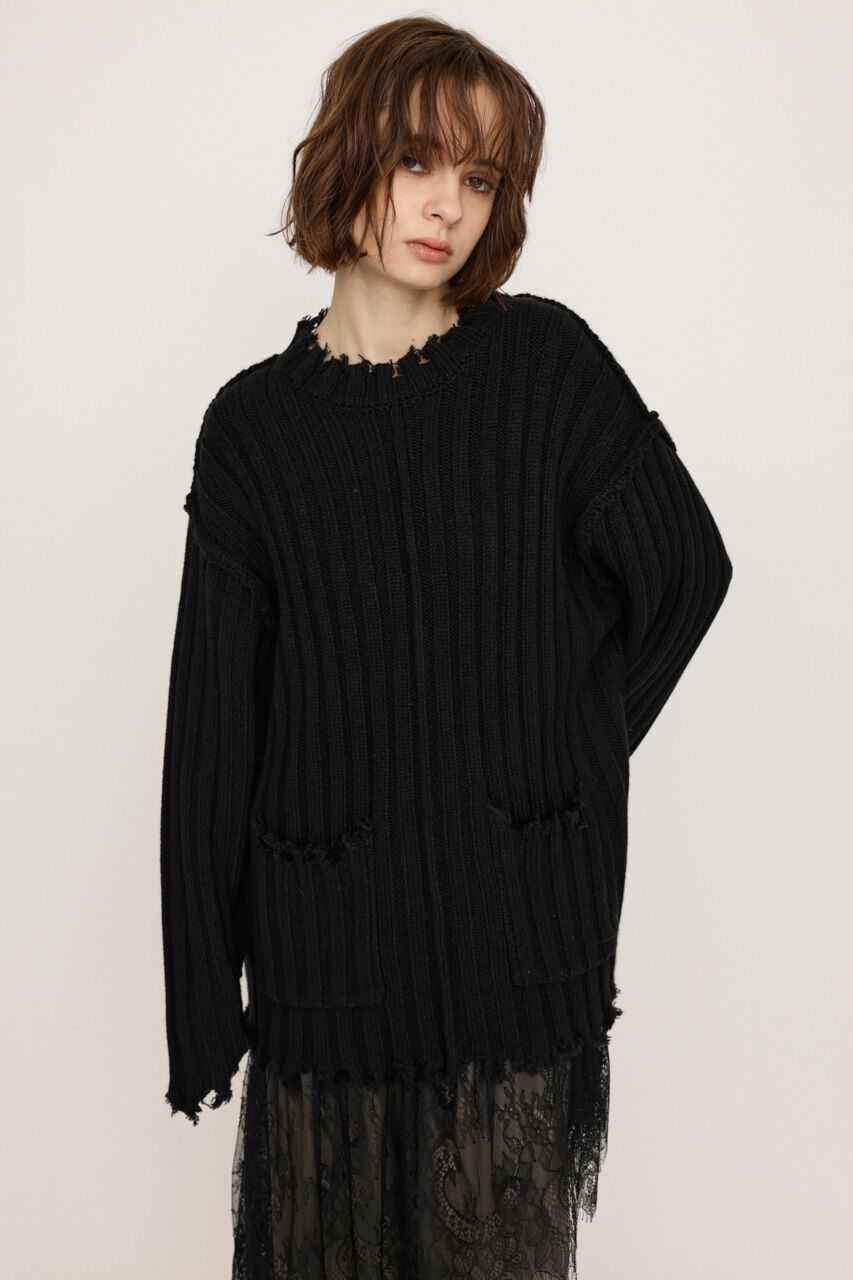 SLY「DAMAGED LG トップス」|ニット・セーター|