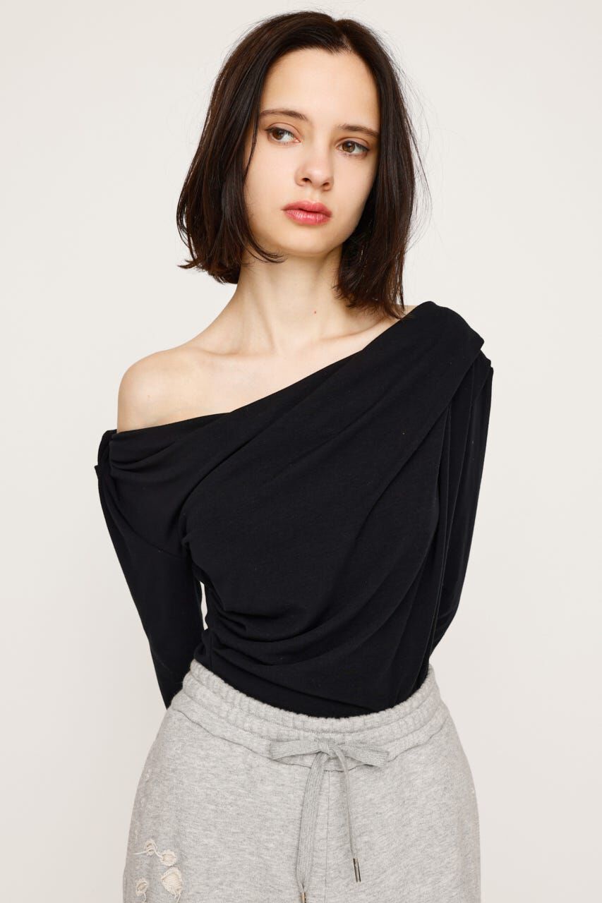 SLY「OFF SHOULDER CUT トップス」|Tシャツ・カットソー|BLK