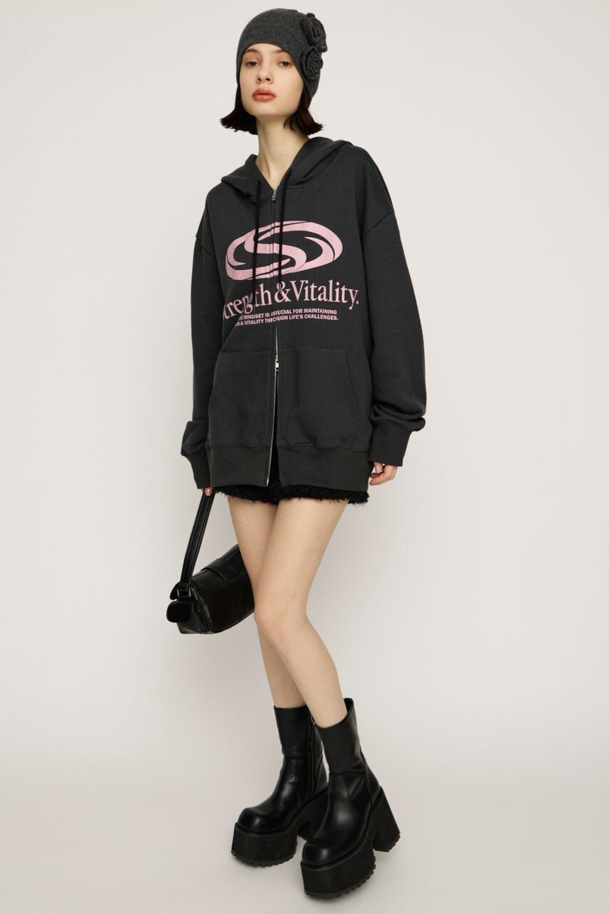 SLY「PRINT OVER HOODIE」|パーカー|