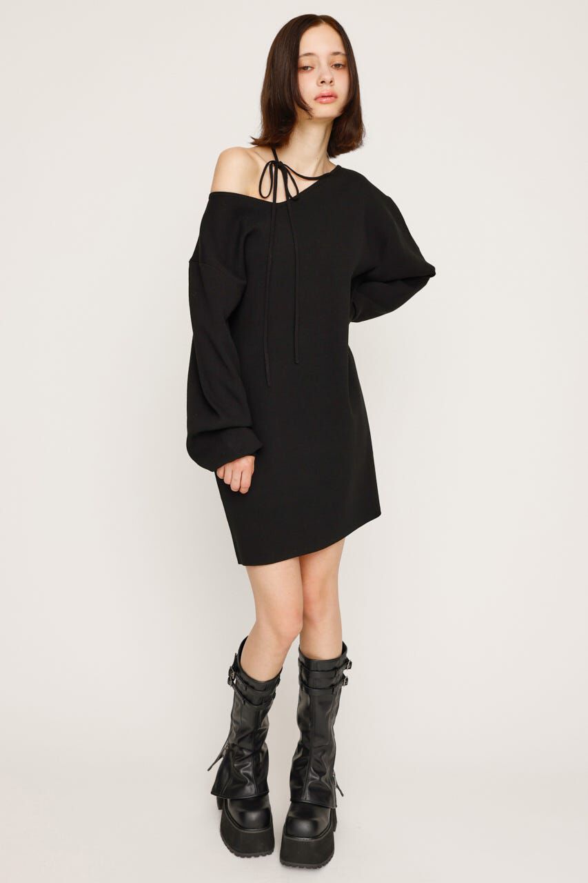 SLY「ASYMMETRY NECK LOOSE ワンピース」|ワンピース|BLK