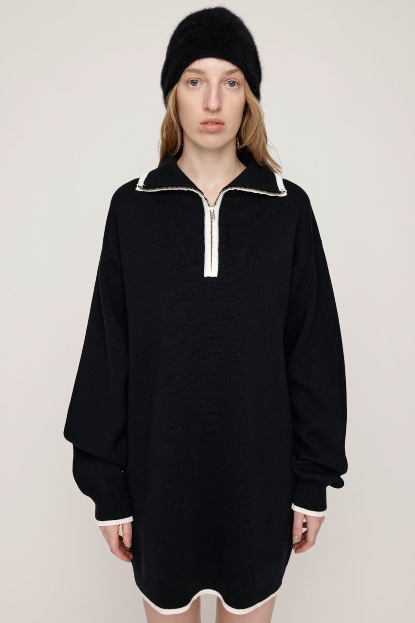 SLY「HALF ZIP HN KNIT ショートワンピース」|ワンピース|