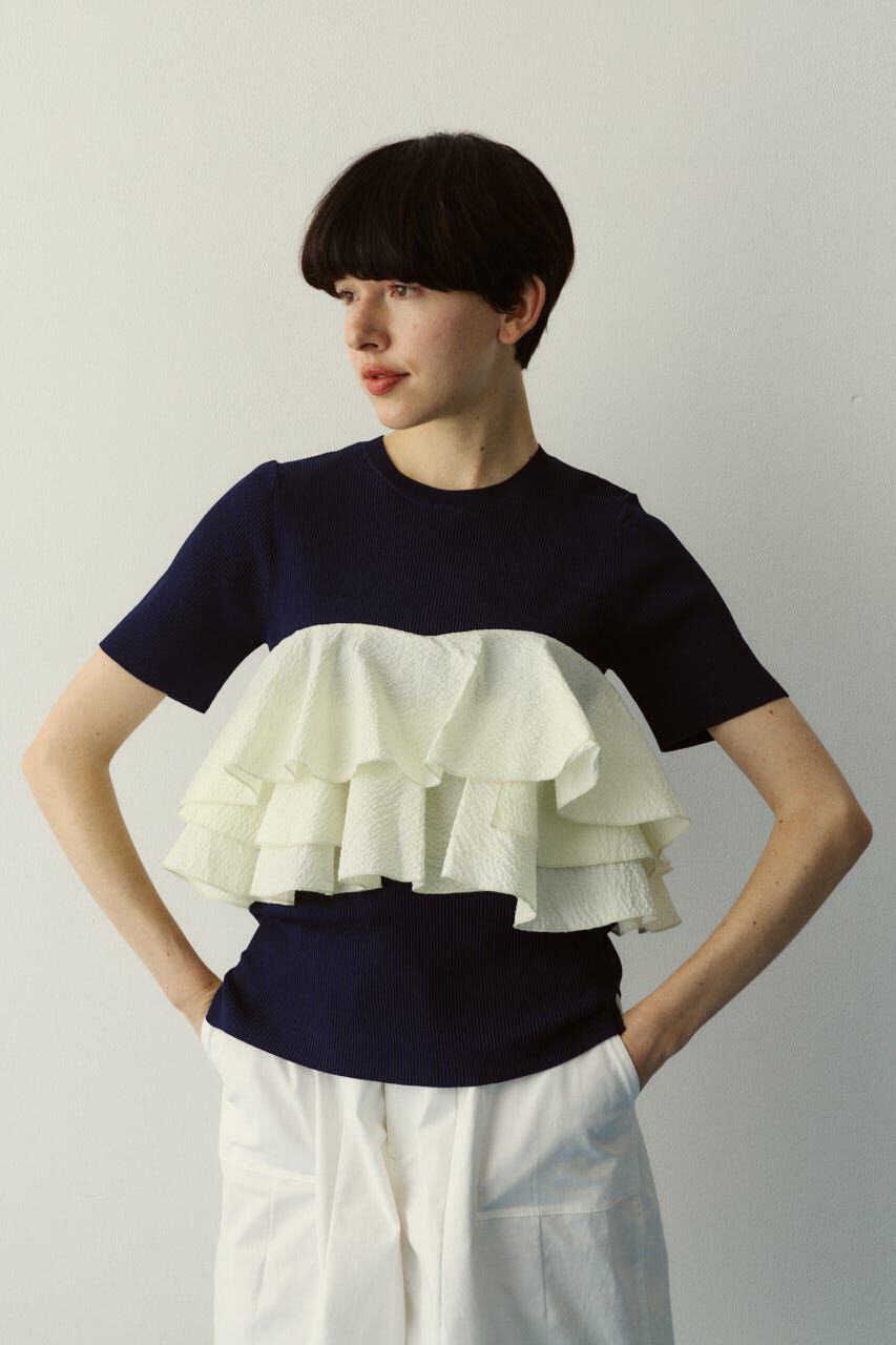 HeRIN.CYE「［予約］Wave flare knit tops」|Tシャツ・カットソー|