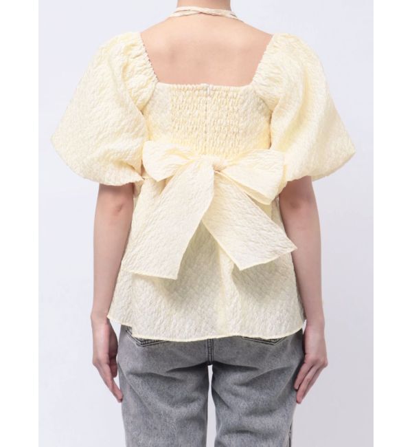 CALNAMUR「2WAY VOLUME SLEEVE JAQUARD BL/2WAYボリュームスリーブジャガードブラウス」|シャツ・ブラウス|