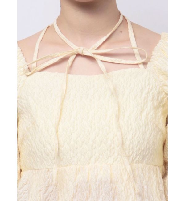 CALNAMUR「2WAY VOLUME SLEEVE JAQUARD BL/2WAYボリュームスリーブジャガードブラウス」|シャツ・ブラウス|