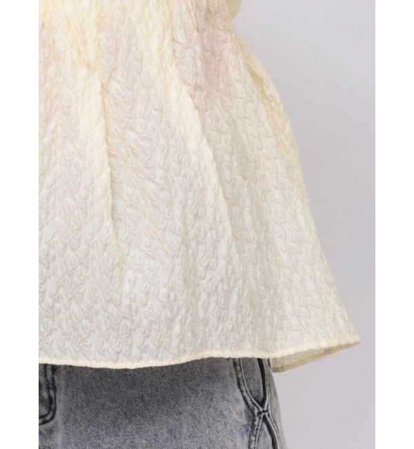 CALNAMUR「2WAY VOLUME SLEEVE JAQUARD BL/2WAYボリュームスリーブジャガードブラウス」|シャツ・ブラウス|