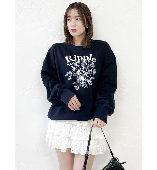 dazzlin「フラワーロゴスウエットトップス」|スウェット・ジャージ|