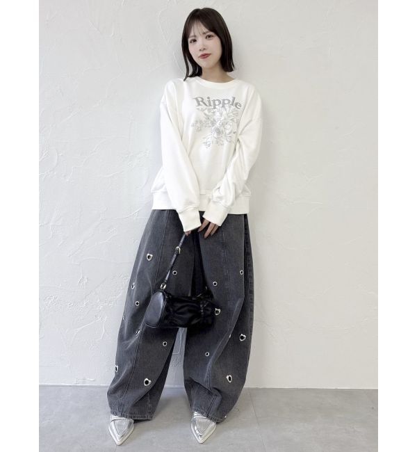 dazzlin「フラワーロゴスウエットトップス」|スウェット・ジャージ|