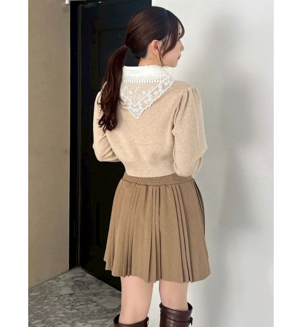 dazzlin「【POLO BCSコラボ】レーススカーフベア刺繍ニットトップス」|ニット・セーター|