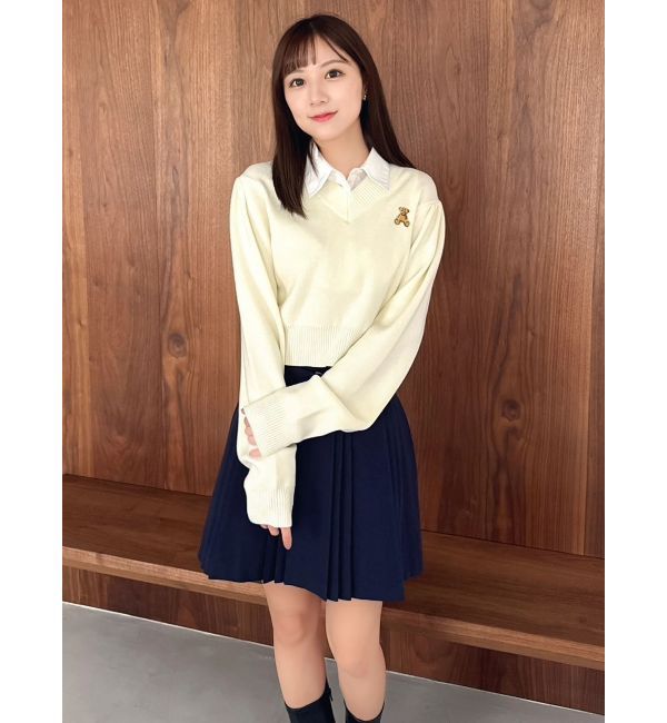 dazzlin「【POLO BCSコラボ】レーススカーフベア刺繍ニットトップス」|ニット・セーター|