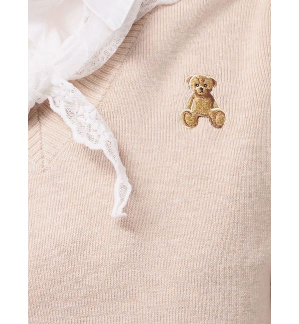 dazzlin「【POLO BCSコラボ】レーススカーフベア刺繍ニットトップス」|ニット・セーター|