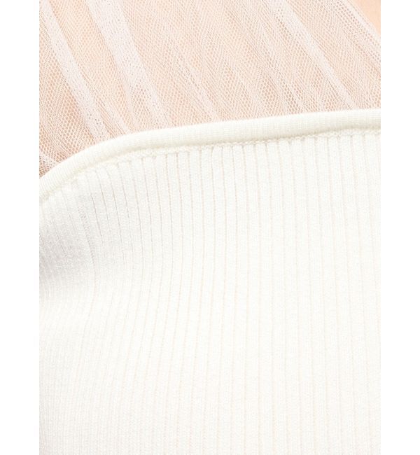 MERCURYDUO「チュールギャザー使いニット」|ニット・セーター|