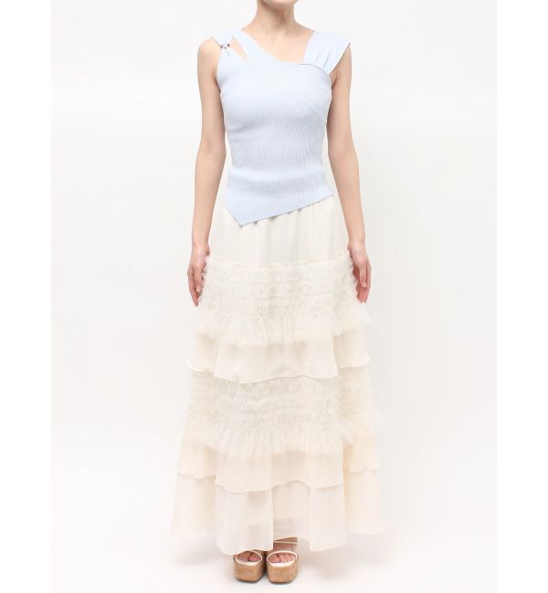 MERCURYDUO「アシメカッティングリブニット」|ニット・セーター|