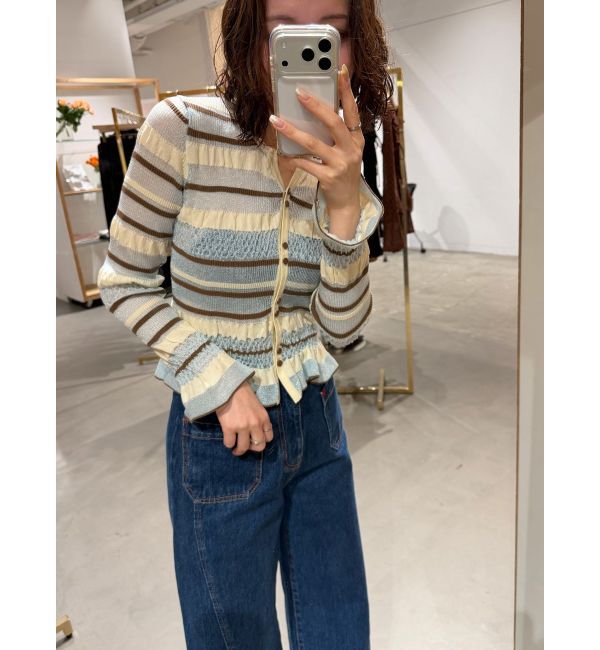 LAGUNAMOON「シアーボーダーカーデプルオーバー」|ニット・セーター|