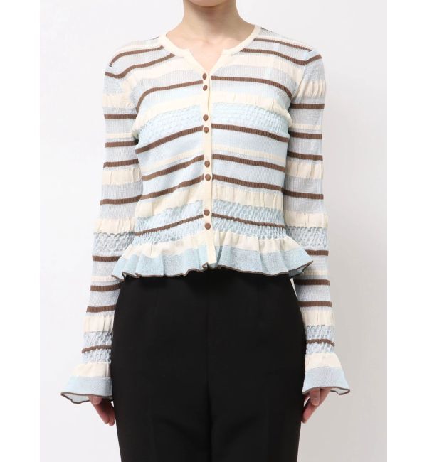 LAGUNAMOON「シアーボーダーカーデプルオーバー」|ニット・セーター|
