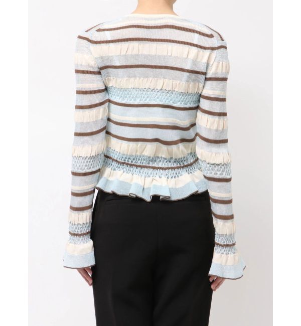 LAGUNAMOON「シアーボーダーカーデプルオーバー」|ニット・セーター|