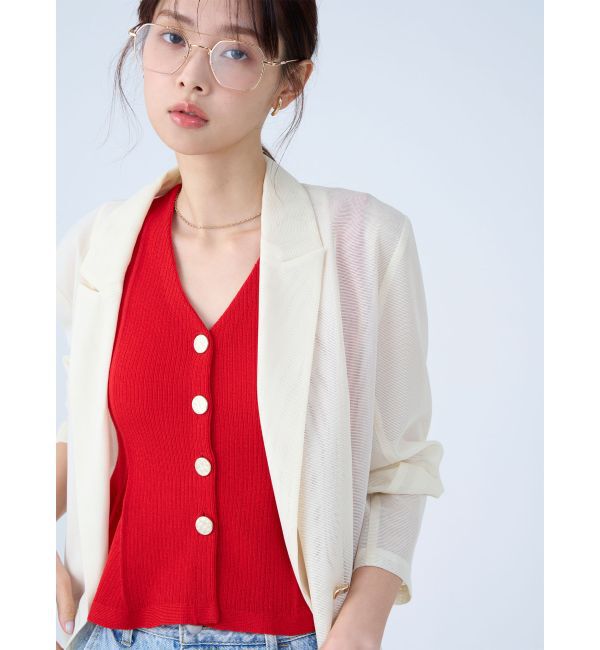 LAGUNAMOON「メッシュダブルテーラードジャケット」|テーラードジャケット|