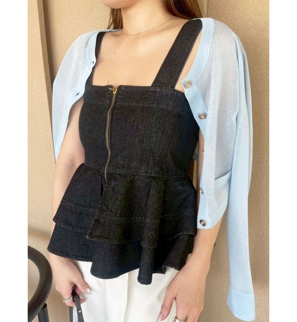 LAGUNAMOON「メタルボタンシアーニットカーディガン」|カーディガン|