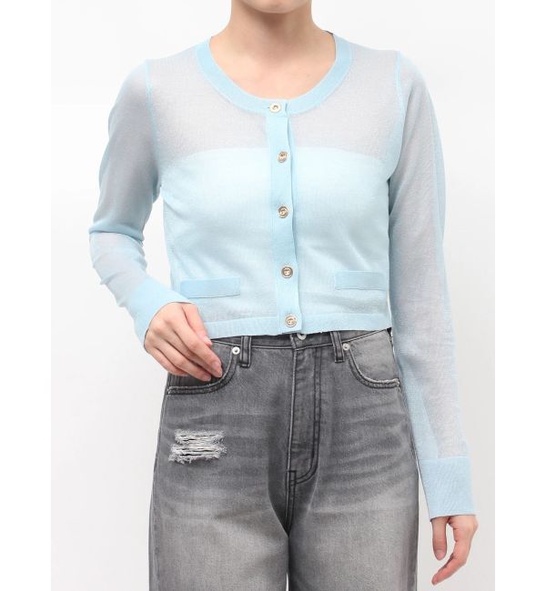LAGUNAMOON「メタルボタンシアーニットカーディガン」|カーディガン|