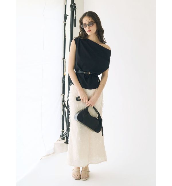 LAGUNAMOON「カットジャガードナロースカート」|スカート|