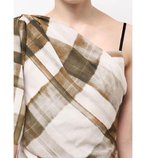 LAGUNAMOON「チェックガラドレープワンピース」|ワンピース|