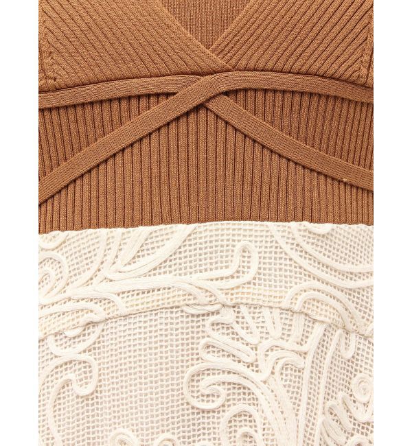 LAGUNAMOON「メッシュコンビニットドッキングワンピ-ス」|ワンピース|