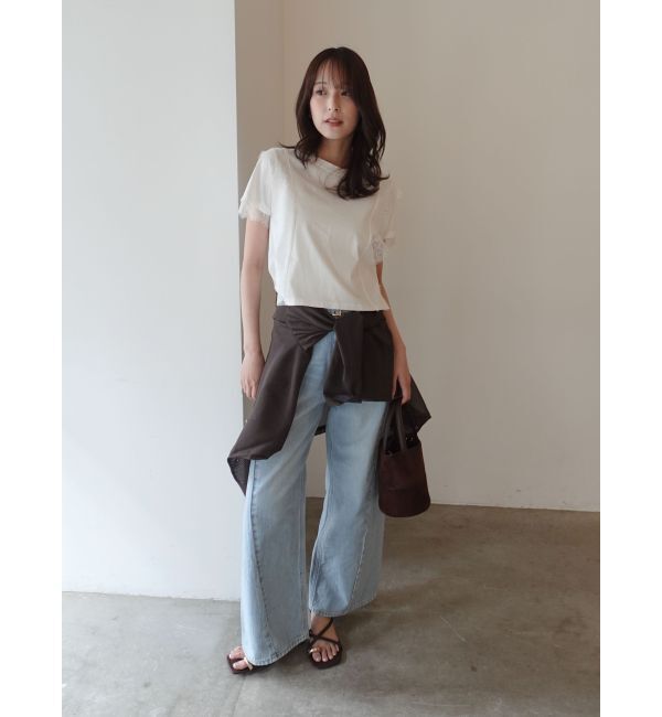 LAGUNAMOON「レースドッキングTシャツ」|Tシャツ・カットソー|