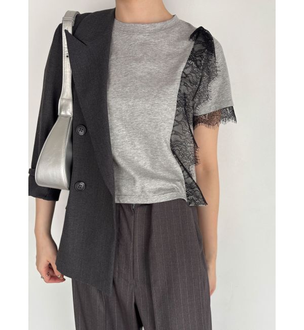 LAGUNAMOON「レースドッキングTシャツ」|Tシャツ・カットソー|