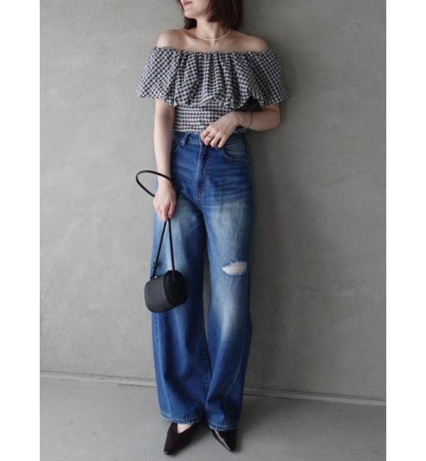 LAGUNAMOON「オフショルペプラムブラウス」|シャツ・ブラウス|