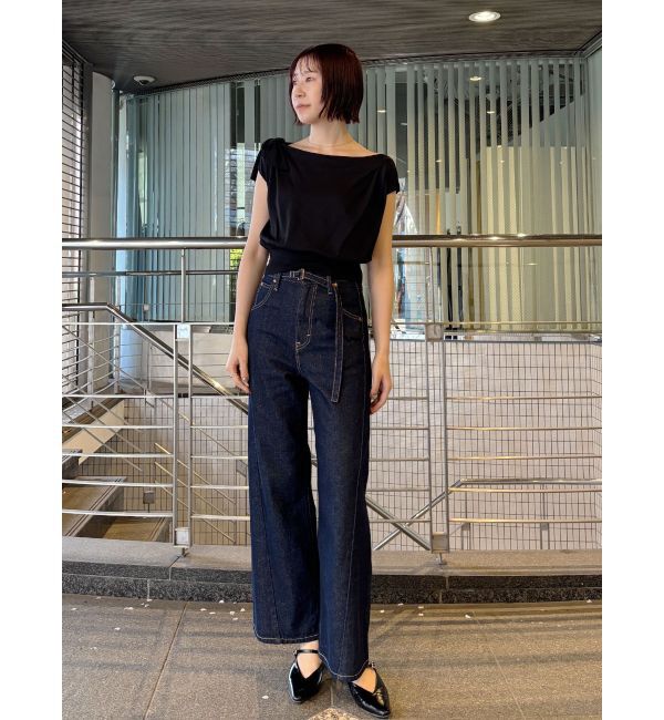 LAGUNAMOON「オフショルリボンドレープニット」|ニット・セーター|