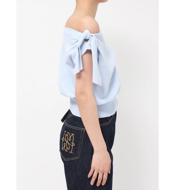 LAGUNAMOON「オフショルリボンドレープニット」|ニット・セーター|