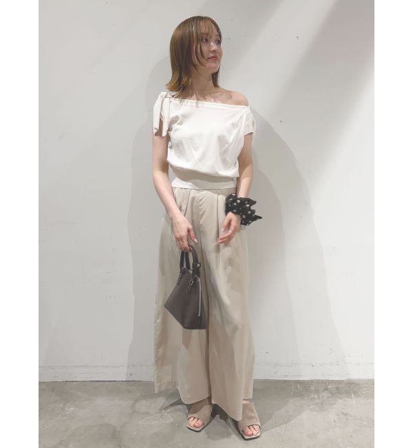 LAGUNAMOON「オフショルリボンドレープニット」|ニット・セーター|