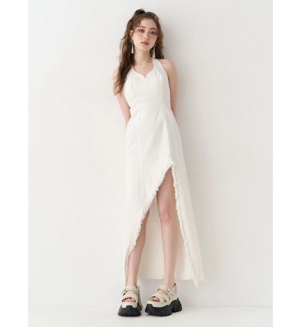 EVRIS「ホルターネックデニムロングワンピース」|ワンピース|