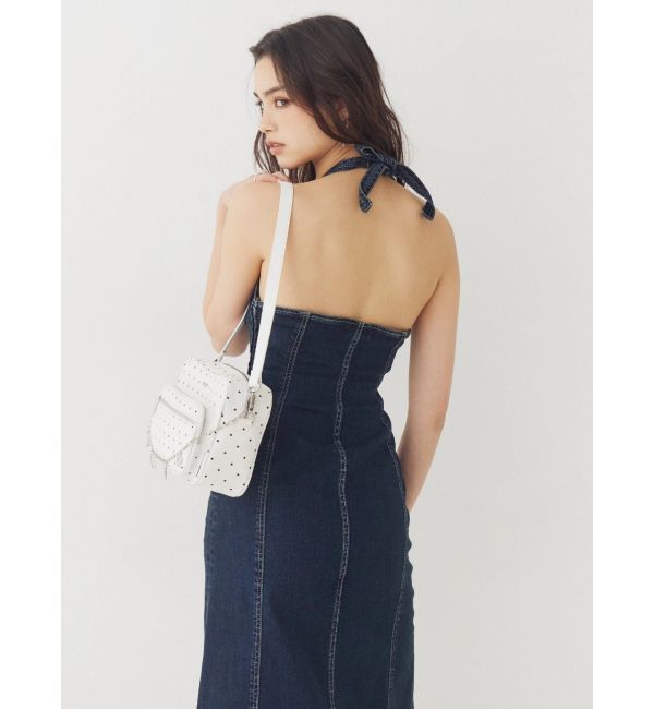 EVRIS「ホルターネックデニムロングワンピース」|ワンピース|